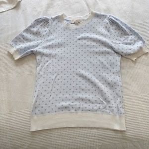 Like New Loft Short Sleeve Knit Too Polka Dots
